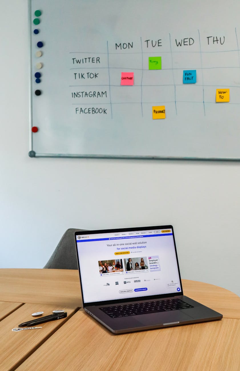 Content calendar showing batched social media posts scheduled across multiple platforms