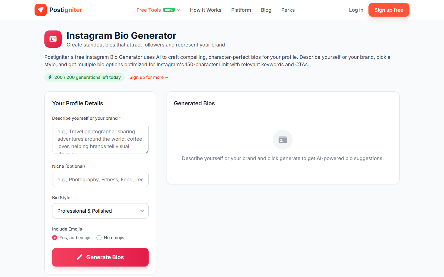 Instagram Bio Generator