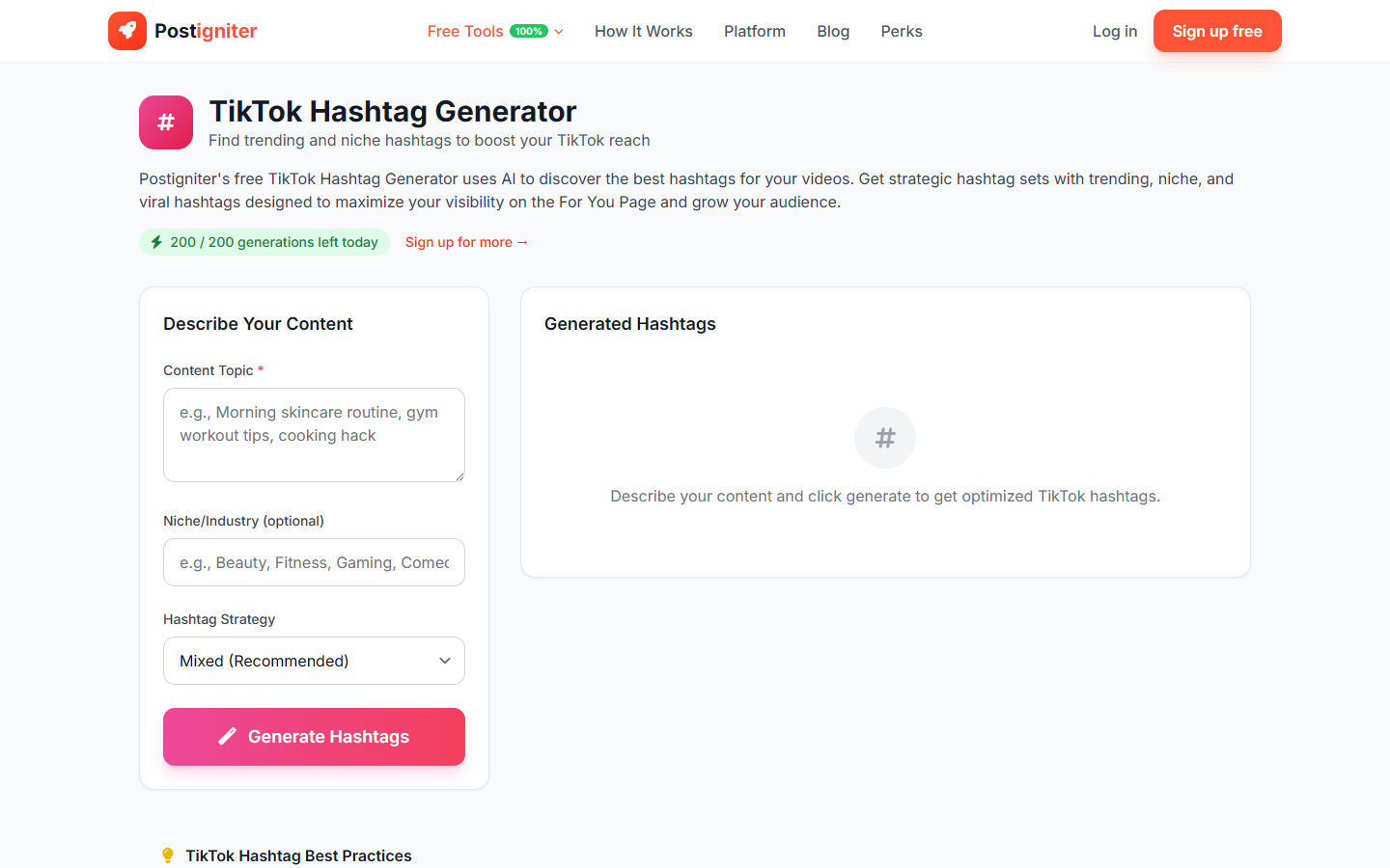 TikTok Hashtag Generator